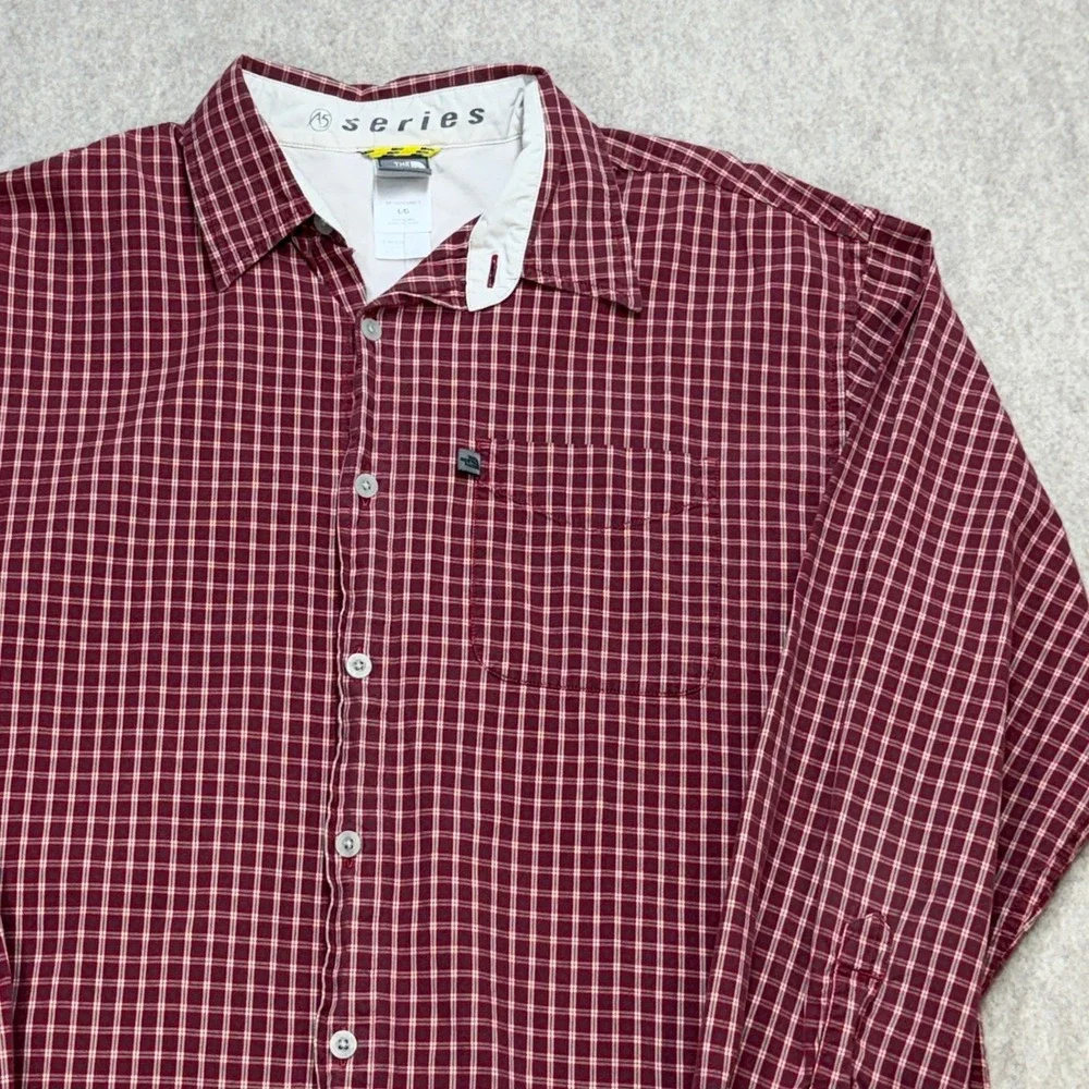 The North Face A5 Series Shirt Mens L Red Plaid Gorpcore Hiking Workwear Utility